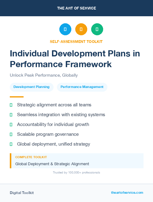 Individual Development Plans in Performance Framework