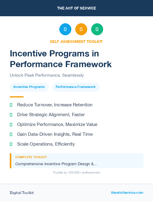 Incentive Programs in Performance Framework