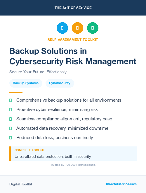 Backup Solutions in Cybersecurity Risk Management