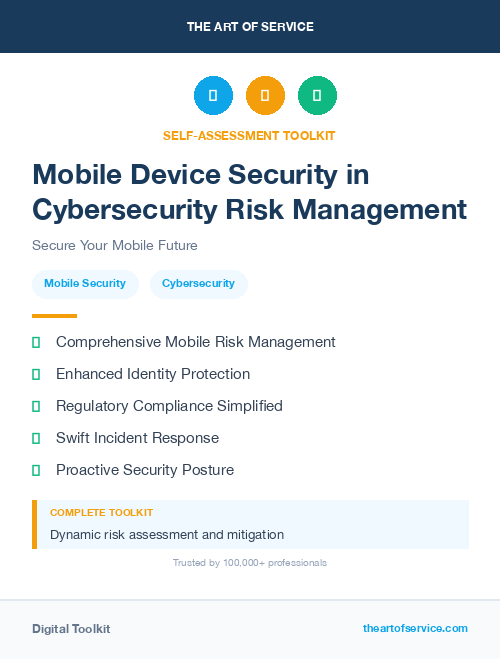 Mobile Device Security in Cybersecurity Risk Management