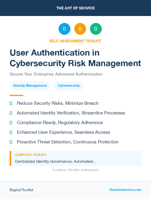 User Authentication in Cybersecurity Risk Management