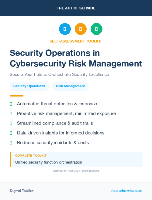 Security Operations in Cybersecurity Risk Management