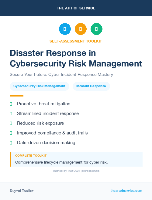 Disaster Response in Cybersecurity Risk Management