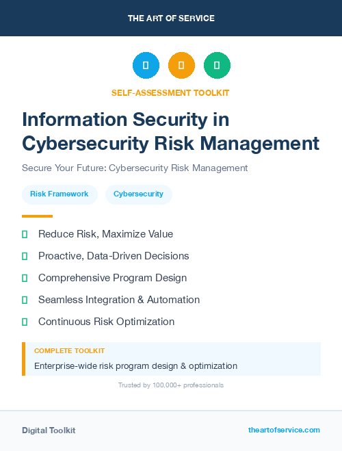 Information Security in Cybersecurity Risk Management