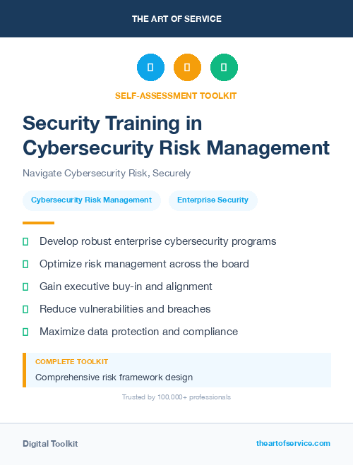 Security Training in Cybersecurity Risk Management