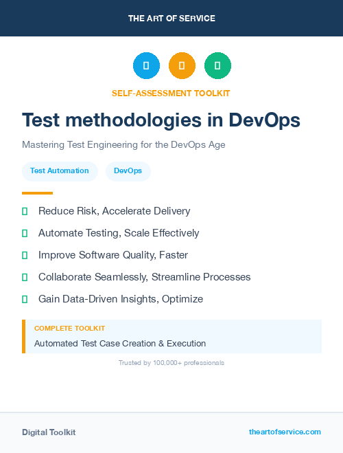 Test methodologies in DevOps