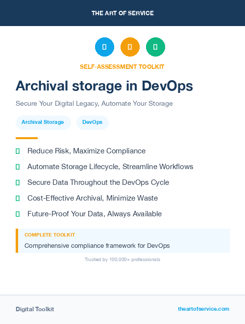 Archival storage in DevOps
