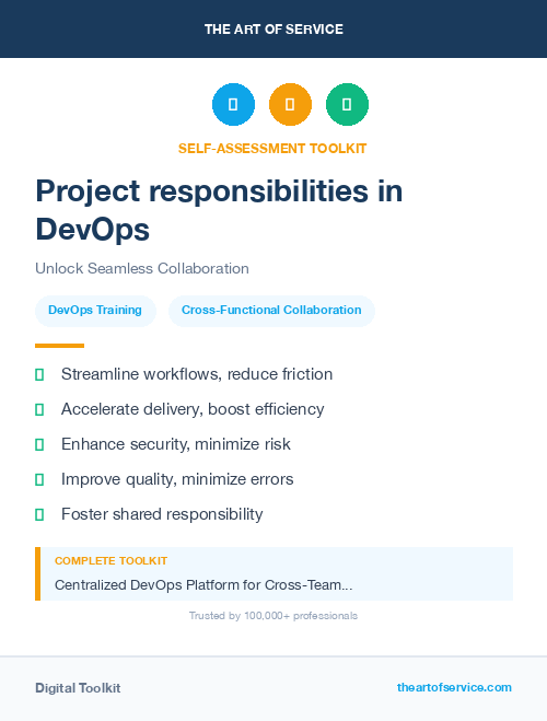 Project responsibilities in DevOps