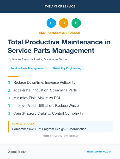 Total Productive Maintenance in Service Parts Management