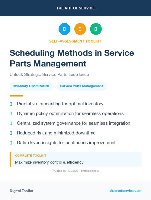 Scheduling Methods in Service Parts Management