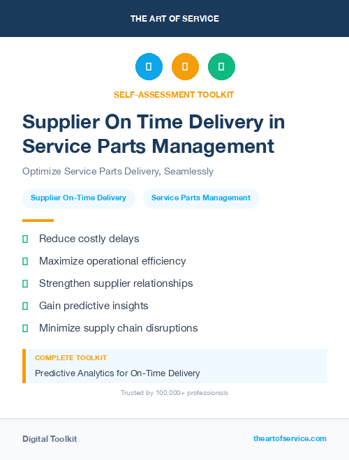Supplier On Time Delivery in Service Parts Management