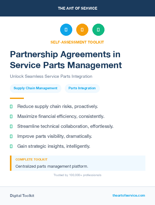 Partnership Agreements in Service Parts Management