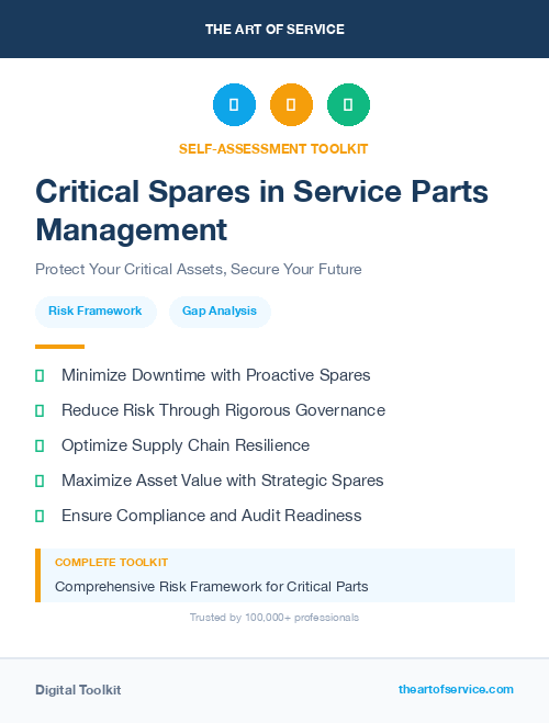 Critical Spares in Service Parts Management