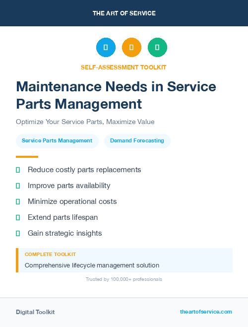 Maintenance Needs in Service Parts Management