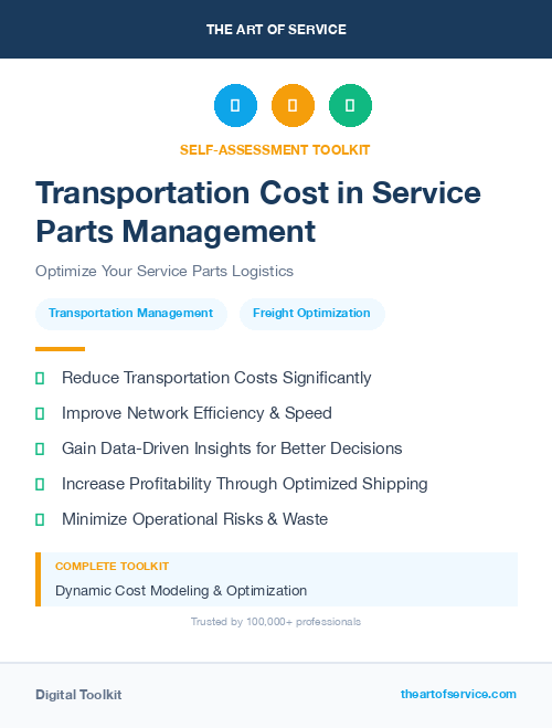 Transportation Cost in Service Parts Management