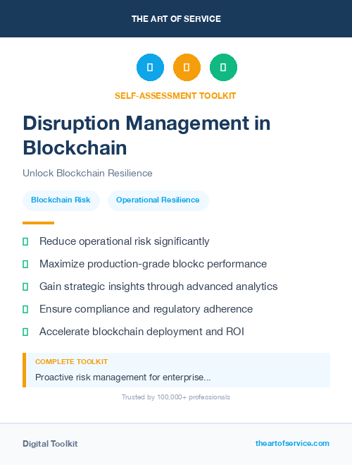 Disruption Management in Blockchain
