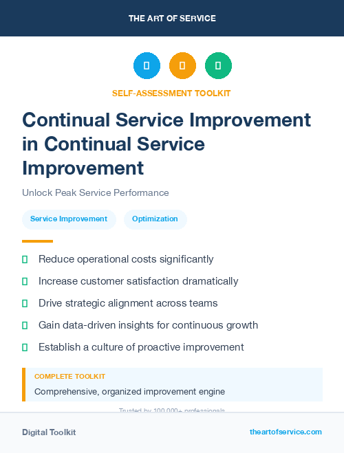 Continual Service Improvement in Continual Service Improvement