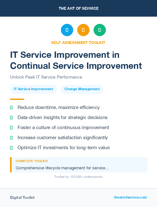 IT Service Improvement in Continual Service Improvement