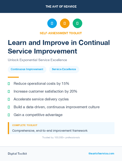 Learn and Improve in Continual Service Improvement