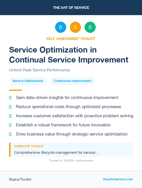 Service Optimization in Continual Service Improvement