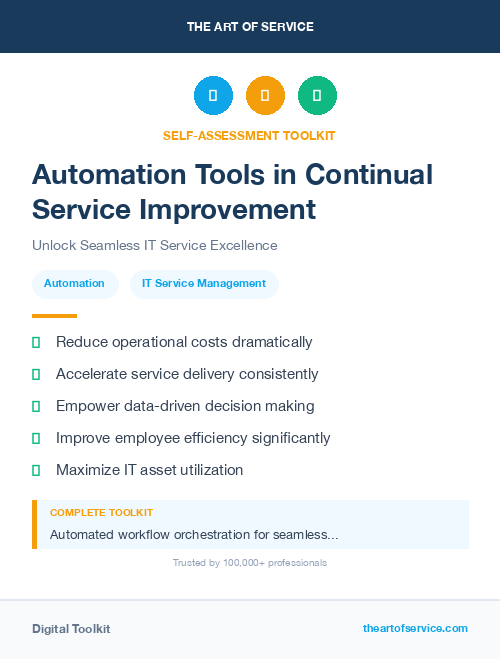 Automation Tools in Continual Service Improvement
