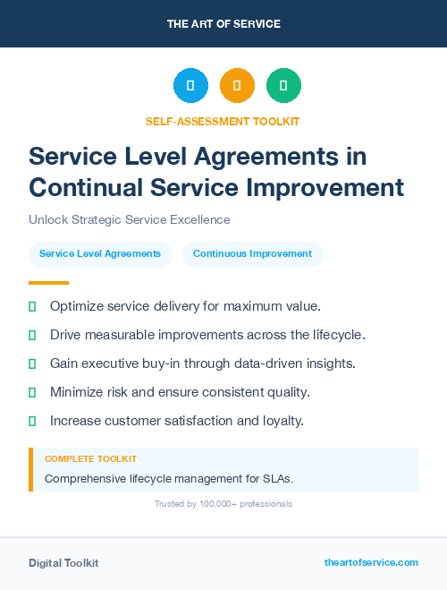 Service Level Agreements in Continual Service Improvement