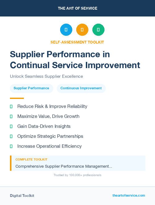 Supplier Performance in Continual Service Improvement