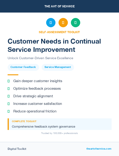 Customer Needs in Continual Service Improvement