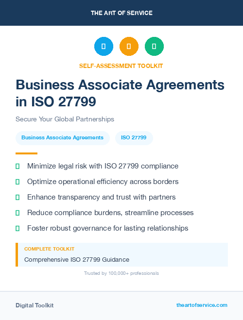 Business Associate Agreements in ISO 27799