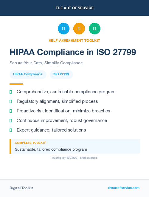 HIPAA Compliance in ISO 27799