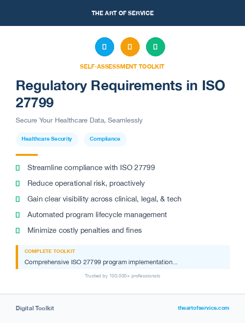 Regulatory Requirements in ISO 27799