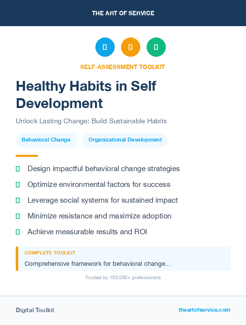Healthy Habits in Self Development