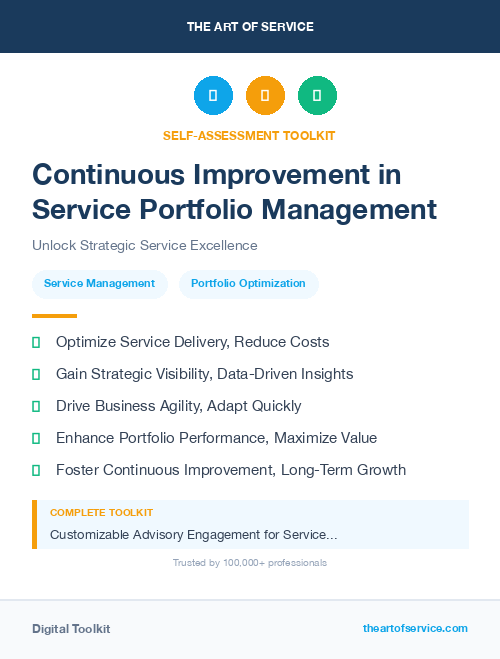 Continuous Improvement in Service Portfolio Management