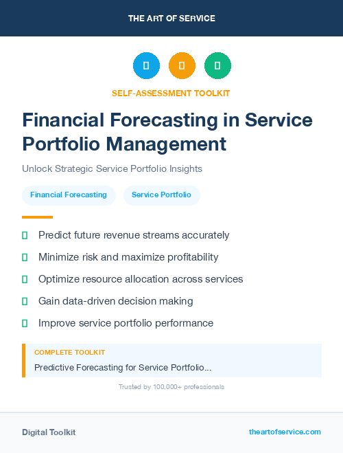Financial Forecasting in Service Portfolio Management