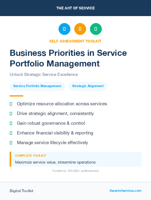 Business Priorities in Service Portfolio Management