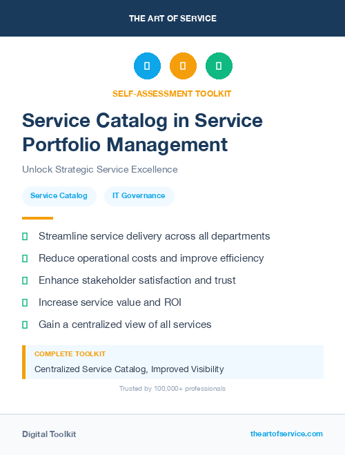Service Catalog in Service Portfolio Management