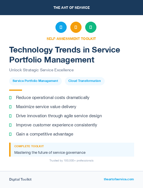 Technology Trends in Service Portfolio Management