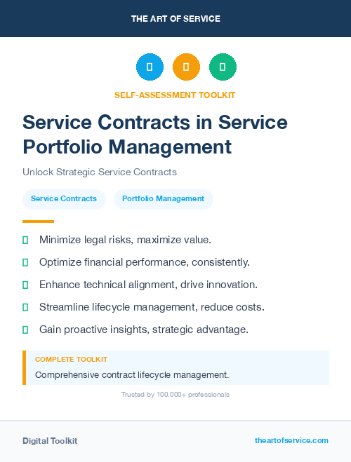 Service Contracts in Service Portfolio Management