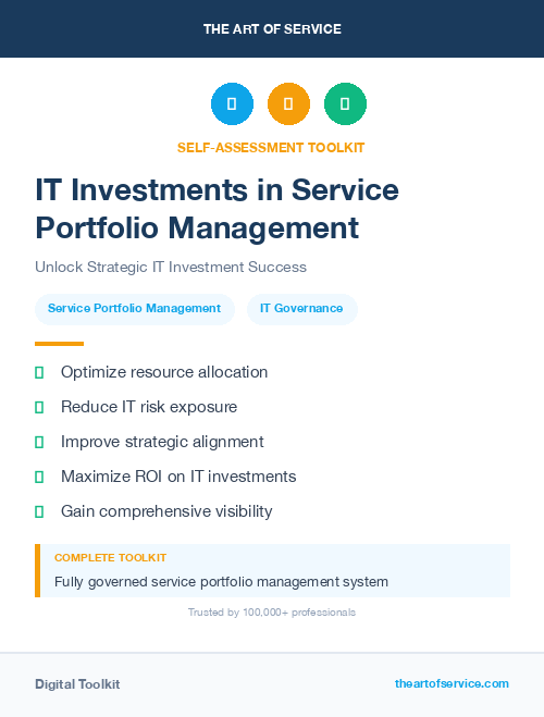 IT Investments in Service Portfolio Management