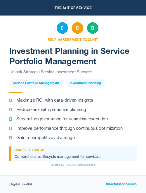 Investment Planning in Service Portfolio Management