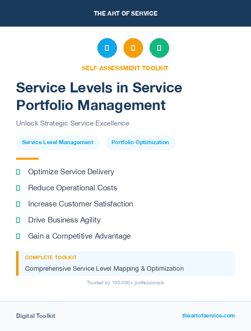 Service Levels in Service Portfolio Management
