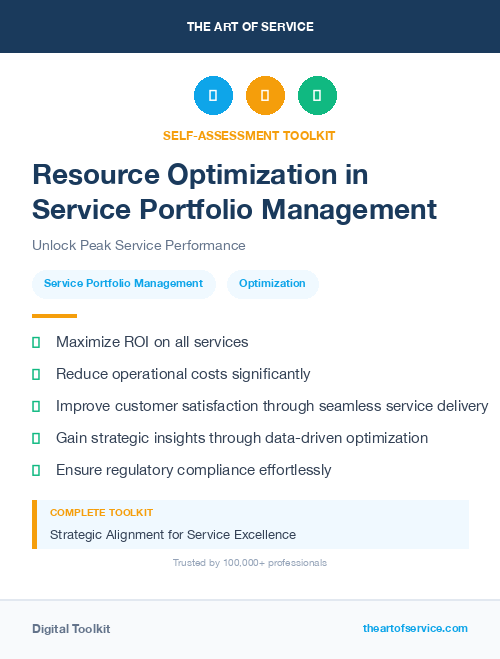Resource Optimization in Service Portfolio Management