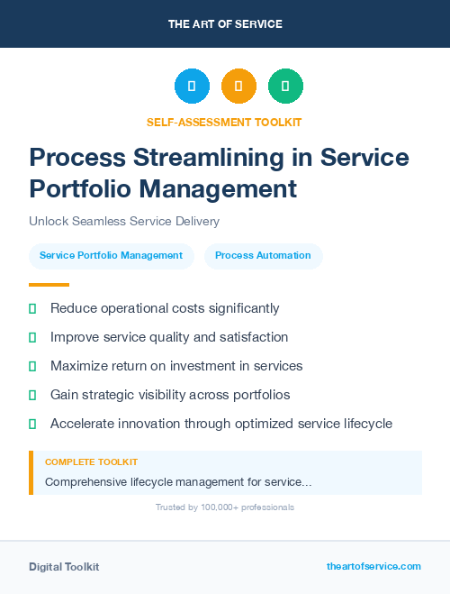Process Streamlining in Service Portfolio Management