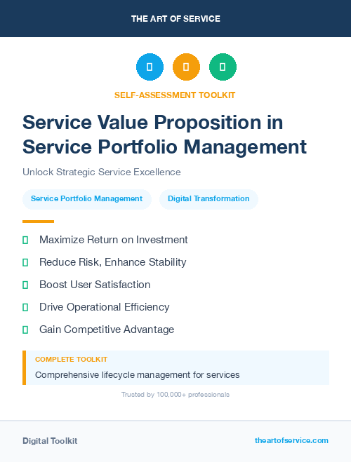 Service Value Proposition in Service Portfolio Management