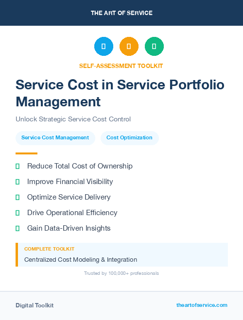 Service Cost in Service Portfolio Management