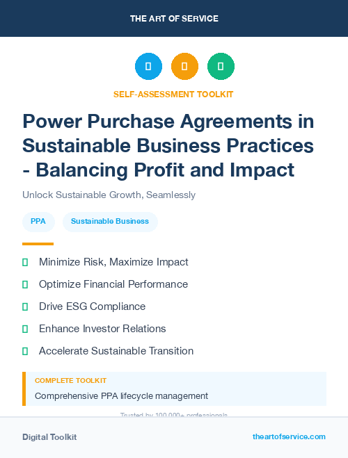 Power Purchase Agreements in Sustainable Business Practices - Balancing Profit and Impact