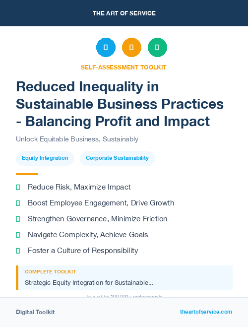 Reduced Inequality in Sustainable Business Practices - Balancing Profit and Impact