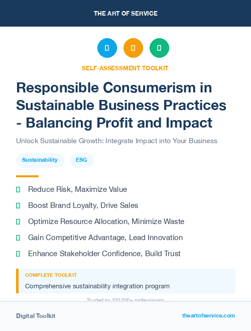 Responsible Consumerism in Sustainable Business Practices - Balancing Profit and Impact