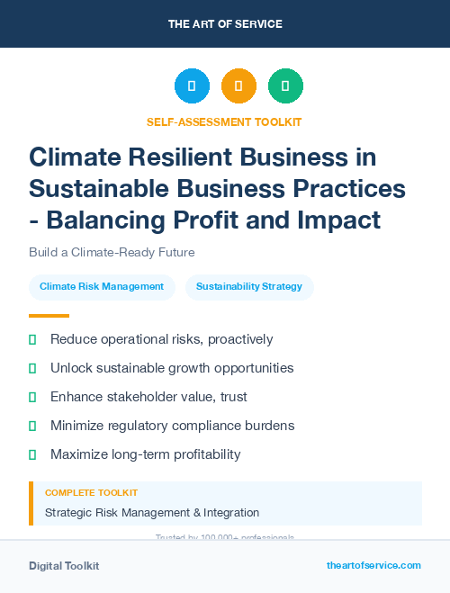 Climate Resilient Business in Sustainable Business Practices - Balancing Profit and Impact