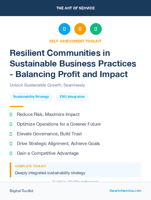Resilient Communities in Sustainable Business Practices - Balancing Profit and Impact